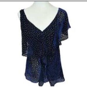 Diane Von Furstenberg Blue and Black Blouse
